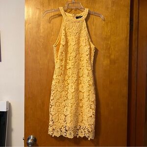 Lulu's Yellow Lace Mini Dress Size S